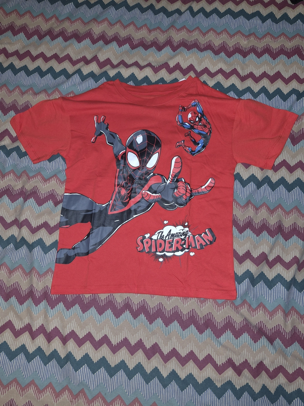 Boys Marvel Red Miles Morales Spider-Man Graphic Tee